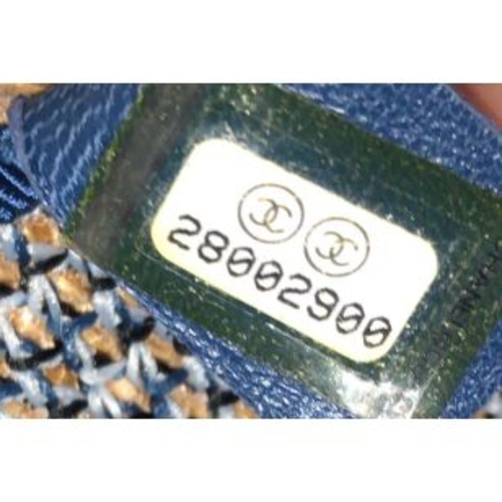 Chanel Deauville Logo Shopping Tote Printed Raffia Large Blue, Neutral - Picture 7 of 7
